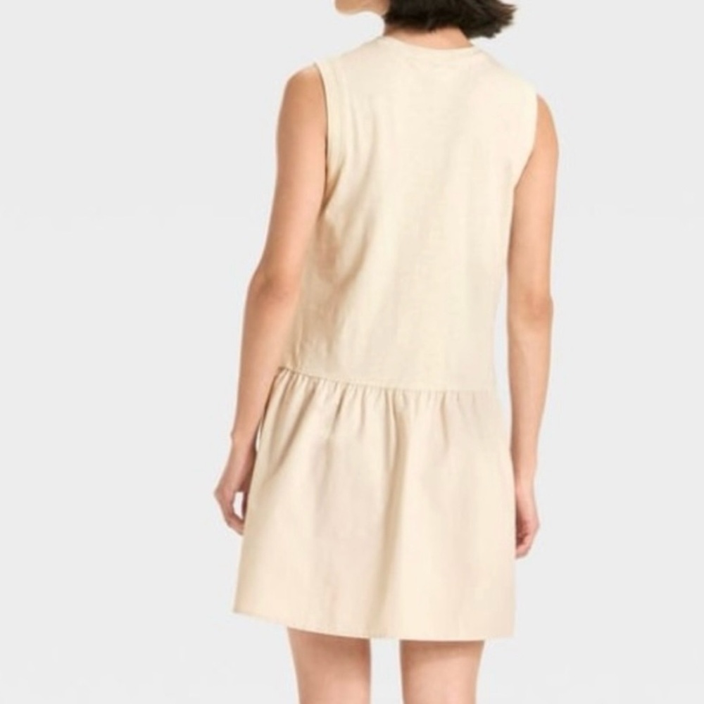 Universal Thread Tan Mini Shift Dress Women's M - Picture 5 of 6